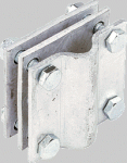 Kreuzverbinder für Bandstahl  	leichte Ausführung, 52 x 52 x 3 mm, M 6 