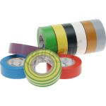 PVC-Isolierband je 1 x 10 m Rolle  sw, ws, gr, rt, gb, bl, gn, br, gn/gb, vi 