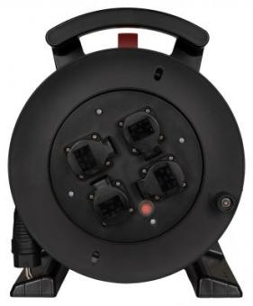 JUMBO Kabeltrommel 2.0 in schwarz, 4x Schutzkontakt-Steckdose, H07BQ-F 3G2,5 mm², 40 m 