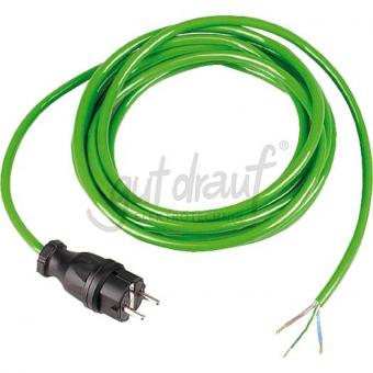 3 G Anschlußleitung 16A 250V 1,5 mm², mit Vollgummistecker Kabel grün 