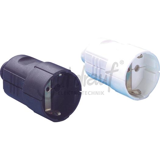 Kunststoff-Schutzkontakt-Kupplung mit Tülle Farbe Schwarz240V 